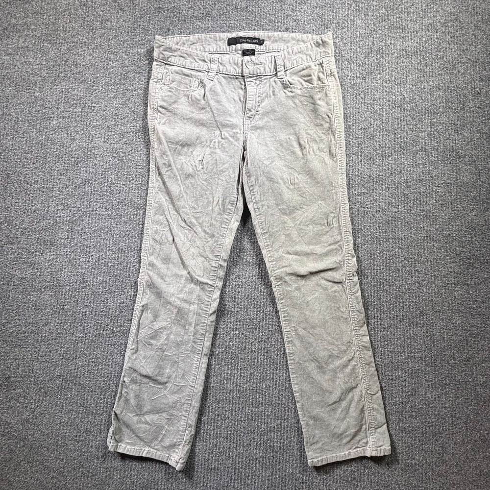 Calvin Klein Bootcut Jeans Womens 6 Gray Corduroy Stretch Minimalist Preppy Y2K